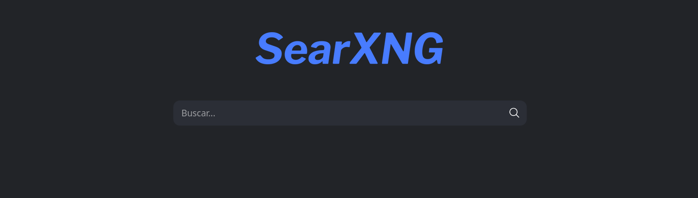 Página inicial del buscador SearXNG